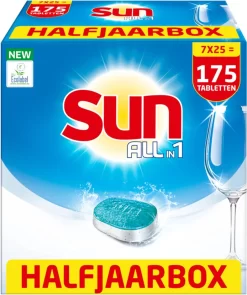 SUN® Sun All-in-1 Normaal Vaatwastabletten - 7 X 25 Tabletten - Voordeelverpakking -Lifestyleproducten 1006x1200 1