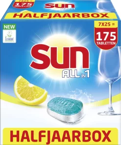 SUN® Sun All-in-1 Normaal Vaatwastabletten - 7 X 25 Tabletten - Voordeelverpakking -Lifestyleproducten 1006x1200