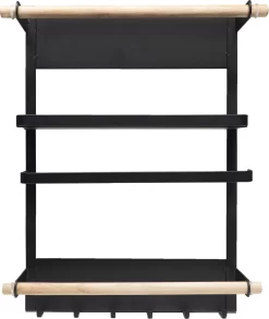 QUVIO Keukenrekje Van Metaal Magnetisch - Kruidenrek - Keuken Opbergrek Voor Kruiden, Handdoeken En Opscheplepels - Zwart -Lifestyleproducten 1011x1200