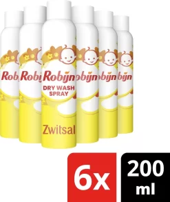 Robijn Zwitsal Dry Wash Spray - 6 X 200 Ml - Voordeelverpakking -Lifestyleproducten 1013x1200