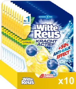 Witte Reus Kracht Actief Toiletblok - Citrus - WC Blokjes Voordeelverpakking - 10 Stuks