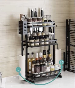 TammaT - Kruidenrek - Kruidenrek Staand - Inklapbare Keukenrek - 3-laags 35x21x56,5CM - Keuken Organizer - Aanrecht Organizer - Keuken Opslag - Roestvrij Staal - Opbergrek - Keuken Organizers - Roestvrij En Krasvrij -Lifestyleproducten 1030x1200