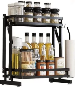 TammaT - Kruidenrek - Kruidenrek Staand - Inklapbare Keukenrek - 3-laags 35x21x56,5CM - Keuken Organizer - Aanrecht Organizer - Keuken Opslag - Roestvrij Staal - Opbergrek - Keuken Organizers - Roestvrij En Krasvrij -Lifestyleproducten 1042x1200 5