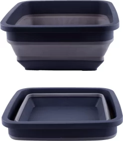 YUGN BLACK Opvouwbare Afwasteil 9 Liter - Afwasbak Teil Wasteil - Afwasbak Vierkant - Afwasteil Opvouwbaar - Ruimtebesparend - Cadeau Tip