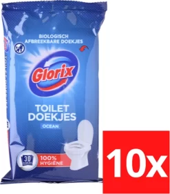 5 Pakken Glorix Toiletdoekjes Ocean 30st