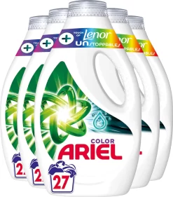 Ariel Vloeibaar Wasmiddel + Touch Van Lenor Unstoppables - 5 X 27 Wasbeurten - Voordeelverpakking