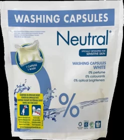 Neutral Wascapsules 12 Stuks Witte Was | Wasmiddel | 12 Capsules | 0% Parfum