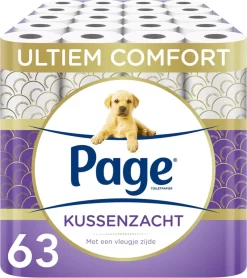 Page Toiletpapier - 63 Rollen - Kussenzacht Wc Papier (3-laags) - Met Extra Zijde - Voordeelverpakking -Lifestyleproducten 1066x1200 2