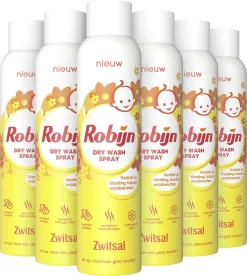 Robijn Zwitsal Dry Wash Spray - 6 X 200 Ml - Voordeelverpakking