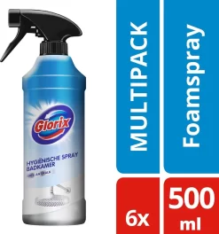 Glorix Hygiënische Badkamer Foamspray - 6 X 500 Ml - Voordeelverpakking