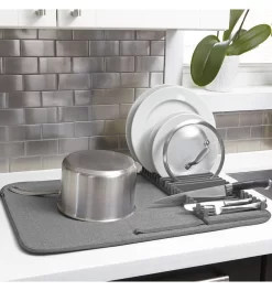 Umbra Udry Afdruiprek Met Droogmat - Antraciet -Lifestyleproducten 1122x1200 2