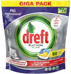 Dreft Platinum - All In One Lemon - 90 Stuks -Vaatwastabletten