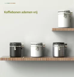 Koffiebonen Opbergbus- Koffiebonen Bewaren - Nieuw Voedsel Bewaren - Kitchen Merchandise - Vooraadbus - Bewaardozen - Kitchen Merchandise - 1.8L Vooraadpot - Voorraadpotten - Gebroken Wit Kleur - Opslagtank Voor Gedroogd Fruit- Opslag Van Koffiebonen -Lifestyleproducten 1155x1200 4