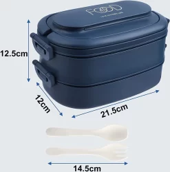 OITUGG Lunchbox Volwassenen: 2-laags Bento Box 1550 Ml Voor Mannen Vrouw - 3-vaks Lunchbox Met Bestek - BPA-vrije Plastic Lunchbox Geschikt Voor Kantoorschool - Magnetronbestendig Vaatwasmachinebestendig (blauw) -Lifestyleproducten 1184x1200 1