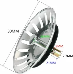 Afvoerzeef Roestvrijstaal - Gootsteen Zeef - Gootsteen Stopper - RVS - 80mm -Lifestyleproducten 1184x1200 3