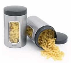 Brabantia Voorraadbus - 1,4 L - Matt Steel Fingerprint Proof / Matt Black Deksel - Met Venster -Lifestyleproducten 1200x1060 3