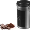 Préfère® Koffiebonen Bewaarbus 1,6L - Koffiepads Bewaarbus - Koffieblikbewaarblik - Zilver/Zwart