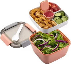 Consumerce® Luxe Meerlaagse Lunchbox Met Vakjes Roze – Lunchbox Volwassenen – Japanse Bento Box – Lunchbox Kinderen – Salade To Go – Brooddoos Volwassenen – Broodtrommel – Lunchtrommel – Salade Lunchbox – Saladebox – Salade Box