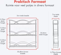 KitchenBrothers Kruidenrek - Staand - Voor 21 Potjes - 3 Laags - Chroom -Lifestyleproducten 1200x1081 2