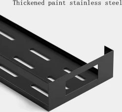 Merkloos Kruidenrek / Opbergrek - RVS - Perforatievrij Aan De Muur Gemonteerd - 50x13x6 Cm - Zwart -Lifestyleproducten 1200x1099 1