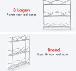 KitchenBrothers Kruidenrek - Staand - Voor 21 Potjes - 3 Laags - Chroom -Lifestyleproducten 1200x1114 1