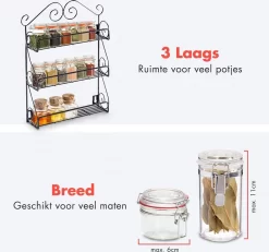 KitchenBrothers Kruidenrek - Staand En Ophangbaar - Voor 21 Potjes - 3 Laags - Metaal -Lifestyleproducten 1200x1122 2