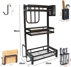 Chefs Cuisine Kruidenrek - Kruidenrek Staand - Keukenrek - Aanrecht Organiser - Bureau Organizer - Keuken Organizers - Roestvrij Staal -Lifestyleproducten 1200x1130