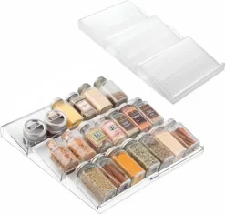 Merkloos Kruidenrek Lade - Kruiden Organizer - Kruidenrek Uitschuifbaar - Lade Organizer - Kruiden Opbergen Lade - Kruidenrekje Schuif - Min. 20x42 Max. 40x42