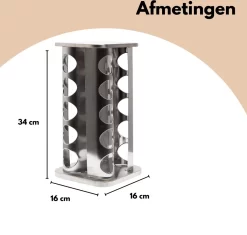 Pazzo Goods - Kruidenrek Staand - Kruidenrek Met Potjes - Zilver - RVS - Kruidenrek Draaibaar - 20 Kruidenpotjes - Inclusief Stickers & Stift - Kruiden Carrousel -Lifestyleproducten 1200x1144 1