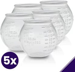 BluGo Doseerbol 5 Stuks - Wasbollen - Doseerdop - Drogerballen - Wasballen - Herbruikbaar - Maataanduiding - 150ml