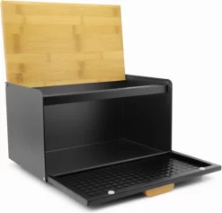 Luxe Broodtrommel Zwart Met Bamboe - Brood Bewaardoos - 36x21x21CM - Rechthoekig -Lifestyleproducten 1200x1152 4