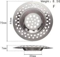 Merkloos Korfplug - 1 Stuk - RVS Afvoerstop - Afvoerzeef - Gootsteenzeef - Afvoerplug - Zeefje - Keuken - Korfzeef - Zeefje Voor In De Spoelbak - Keuken - Luxe Afvoerstop - Gootsteenstop - Zeef Voor Gootsteen - Plug