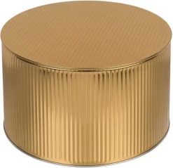 Out Of The Blue Opslagbox/voorraadblik Met Klik-deksel In De Kleur Geel Goud Van Tin-metaal Met Formaat 17 X 10.3 Cm - Keuken/huis Opslag Blikken