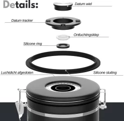 VAIVE Koffieblik - Koffiebus - Koffieblikbewaarblik - Bewaarbus Koffie - Voorraadpotten - Voorraadbussen - Voorraadbus -1.8L -Lifestyleproducten 1200x1167 2