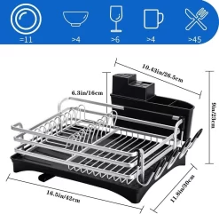Doogo® Afdruiprek Met Bestekkorf En Lekbak Voor Keukenborden En Bestek Afdruiprek Met Draaibare Uitloop -Lifestyleproducten 1200x1173 7