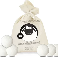Merkloos Drogerballen Wol XL 6 Stuks - Duurzaam - Wasverzachter - Drogerbollen - Wasdrogerballen - Wasbollen