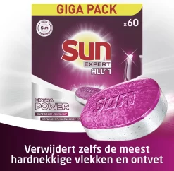 SUN® Sun Expert All-in 1 Vaatwastabletten - 60 Tabletten - Voordeelverpakking -Lifestyleproducten 1200x1176 2