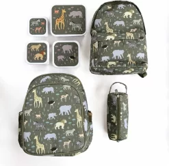 A Little Lovely Company - Brooddoos - Broodtrommel -Lunch & Snack Box Set Van 4 - Savanne -Lifestyleproducten 1200x1182 1