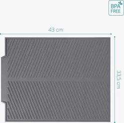 Navaris Siliconen Droogmat Met Afvoer - Aanrecht Droogmat Voor Afwas, Borden, Bestek, Glazen - Grijs -Lifestyleproducten 1200x1184 7