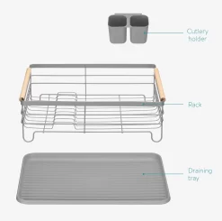 Navaris Afdruiprek Met Uitneembare Bestekhouder - Afwasrek Met Losse Lekbak - Vaatwasrek Met Plateau - Voor Bestek, Borden, Schalen En Pannen -Lifestyleproducten 1200x1189 6