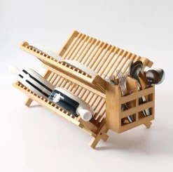 Merkloos Decopatent® Afdruiprek Voor Afwas - Bamboe - Hout - Inklapbaar Afdruiprek - Afwasrekje Inclusief Bestekhouder - Afwas Druiprek -Lifestyleproducten 1200x1190 1