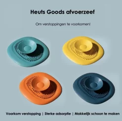 Heuts Goods - Gootsteenzeef - Gootsteenstop - Afvoerzeef - Afvoerstop - Spoelbal - Bad - Douchebak - Keuken - Wasbak - Badkuip - Siliconen - Donkerblauw -Lifestyleproducten 1200x1196 8
