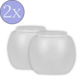 Kalaa Doseerbol - 2 Stuks - 230 Ml - Herbruikbaar - INCLUSIEF Doseerdop - Ook Geschikt Voor Robijn Wasmiddel Vloeibaar & Ariel Wasmiddel Vloeibaar - Vloeibaar Wasmiddel Doseren - Wasbollen Voor Wasmachine - Transparant - HDPE - Wasbol