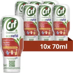 Cif CleanBoost Power & Shine Keuken Ecorefill Capsules - 10 X 70 Ml - Voordeelverpakking