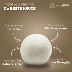 Merkloos Droger Ballen XL 8 Stuks – Zero Waste Dryer Balls - Duurzaam – Wasverzachter – Herbruikbare Drogerballen – Droogt De Was Sneller – Tiny Panda -Lifestyleproducten 1200x1199 13