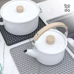 BODO Gootsteenmat Siliconen Donker Grijs - 34.5 X 34.5 Cm - Keuken Accessoires - Gootsteen Beschermer - Onderzetters Siliconen - Anti Kras -Lifestyleproducten 1200x1200 1192