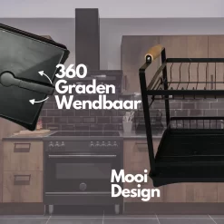 Afdruiprek - Zwart/ Met Flexibele Water Afvoer/ Borden, Pannen Bestek/ RVS/ Lichtgewicht/ Lekbak/ Luxe Uitvoering -Lifestyleproducten 1200x1200 1219