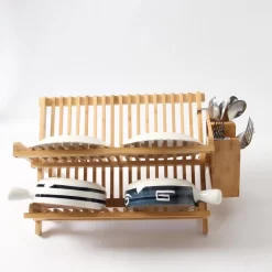 Merkloos Decopatent® Afdruiprek Voor Afwas - Bamboe - Hout - Inklapbaar Afdruiprek - Afwasrekje Inclusief Bestekhouder - Afwas Druiprek -Lifestyleproducten 1200x1200 1238