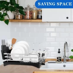 Doogo® Afdruiprek Met Bestekkorf En Lekbak Voor Keukenborden En Bestek Afdruiprek Met Draaibare Uitloop -Lifestyleproducten 1200x1200 1253