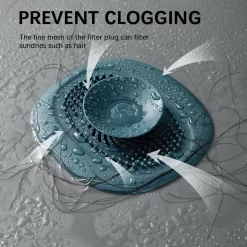 Merkloos Luxe Doucheputje Afvoer Plug Zeef Stopper Stop - Universele Haarfilter Haarvanger Gootsteenstop Afvoerstop Onderdeel Afvoerputje Stopper Putje Rooster Voor Wastafel Gootsteen Spoelbak Bad Douchebak Keuken Wasbak Badkuip Aanrecht - Siliconen - Blauw -Lifestyleproducten 1200x1200 1270